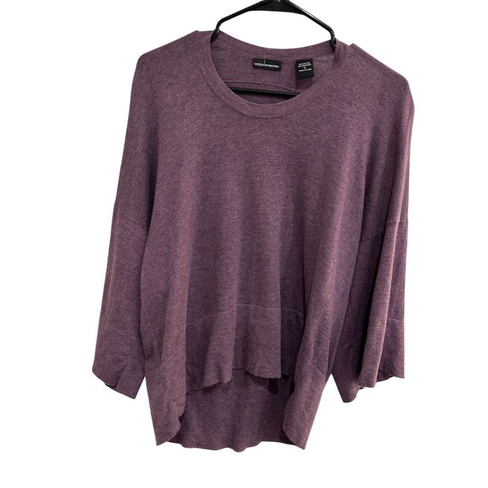 Moda International Purple Loose Fit Sweater Cashmere Blend Sz Small